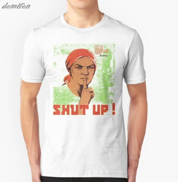 Заткнись! Cccp футболка мужская с коротким рукавом хип-хоп футболки Топы Harajuku