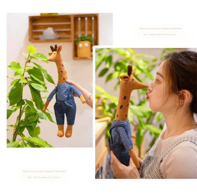 Милая креативная красная сетчатая кукла Жираф 45 см плюшевые игрушки с длинной