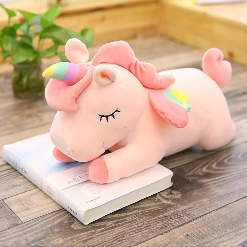 

Fantasy Girls Unicorn Toy Huggable Kids Pink/White Animals Doll Stuffed Soft Running Decor Plushie HT
