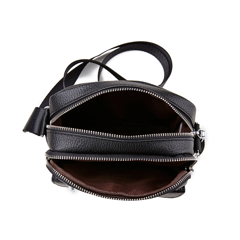 

FACTOO Men's One-Shoulder Cowhide Messenger Small Bag Leather High-Quality Fashion Business Casual Travel Mobile Phone Bag 2021