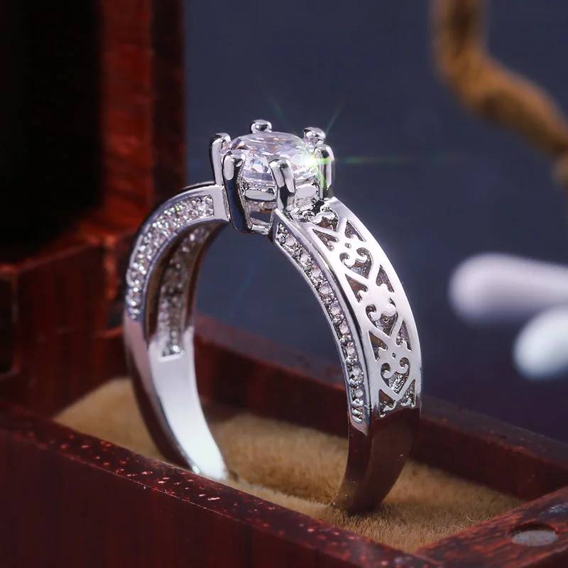 Винтажное Женское Обручальное Кольцо Huitan обручальное кольцо с блестящим