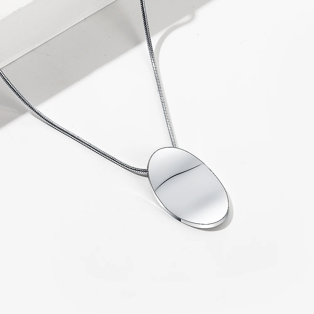 

Ant Angel Titanium Geometric Necklace Pendant Ellipse Nacklace for Family and Partnres Birthday Gift for Mom Women Wife