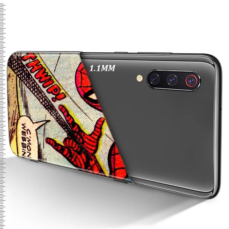 

Marvel Super Hero Avengers Spider-Man For Xiaomi Mi 11 11i 10T Note 10 9T 9 SE 8 Lite Pro Ultra 5G TPU Silicone Black Phone Case