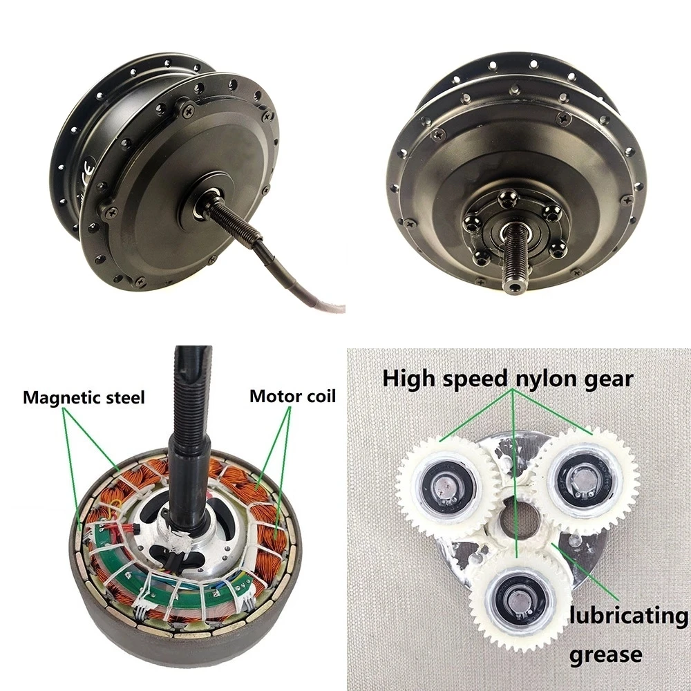 Online Warterproof Stecker 36V/48V 500W Elektrische Fahrrad Conversion Kit Vorne Stick Hub Motor Rad Mit Bürstenlosen Getriebe Hub Motor
