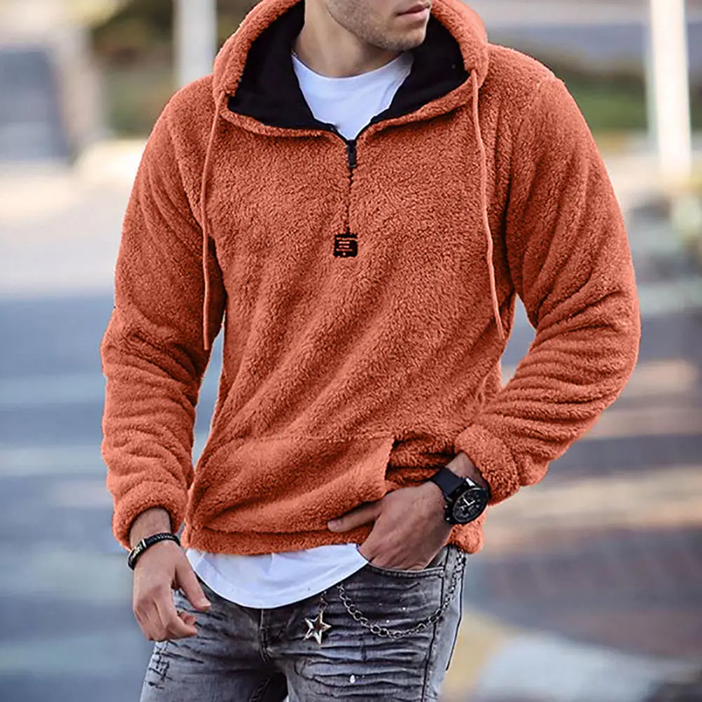 

Sherpa Fleece Sweater Unisex Plus Size 3XL Fluffy Pullover Zipper Warm Tops Popular Teddy Sweaters