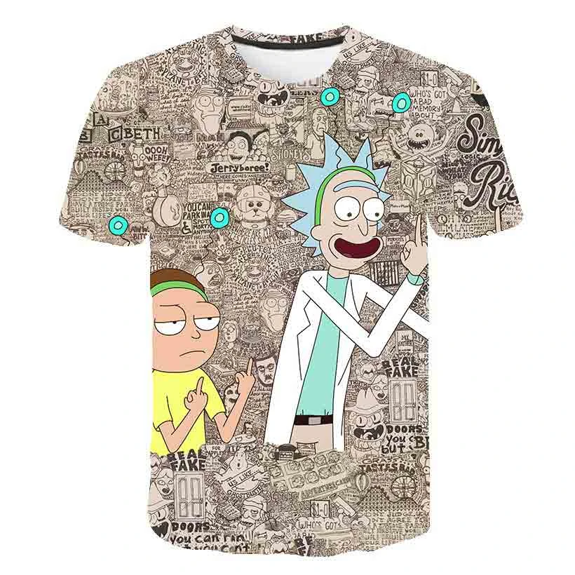 Футболка Rick and Morty By Jm2 Art 3D мужская футболка Летняя футболка Аниме футболки с короткими рукавами и круглым вырезом Прямая поставка - Цвет: picture color