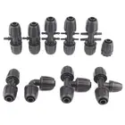 Соединители для поливочных труб из ПЭ, 2 шт., 16 мм, стопорные гайки, соединитель для садового водяного сельскохозяйственного трубопровод для полива, фитинги для шлангов, соединения труб