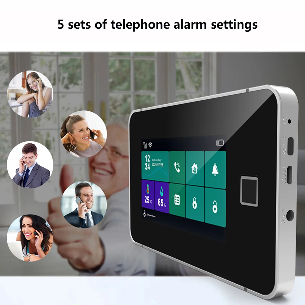 ZONAN G60 Tuya WiFi Gsm Система охранной сигнализации Дисплей температуры и влажности