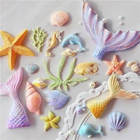 silicone seaweed dolphin cake molds seahorse shell mould starfish mermaid cupcake for kitchen baking decorations fondant molds
