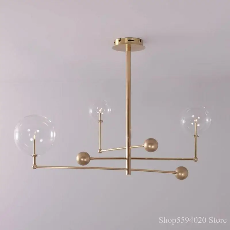 Американская Минималистичная Золотая люстра художественный геометрический