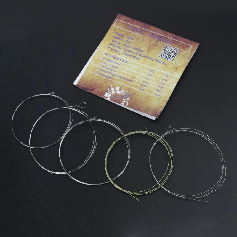 

5pcs/set BJ11 Banjo String Stainless Steel Coated Copper Alloy Wound (.009-.020)