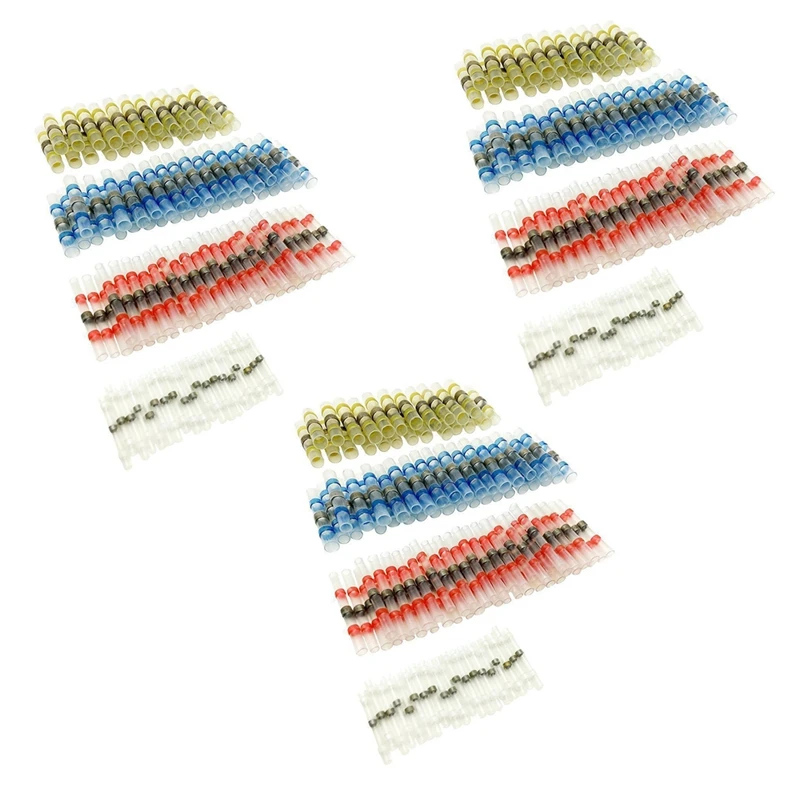 150Pcs Solder Seal Wire Connector Sopoby Solder Seal Heat Shrink Butt Connectors Terminals Copper