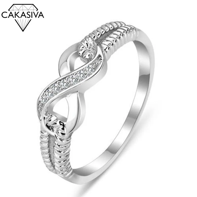 

Fashion Women's 925 Silver Creative Inlay Zircon 8-word Ring Engagement Wedding Gift Jewelry Ring Wholesale