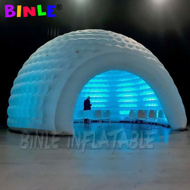 Привлекательный Гигантский купол Igloo 8 м надувная палатка со светодиодом и