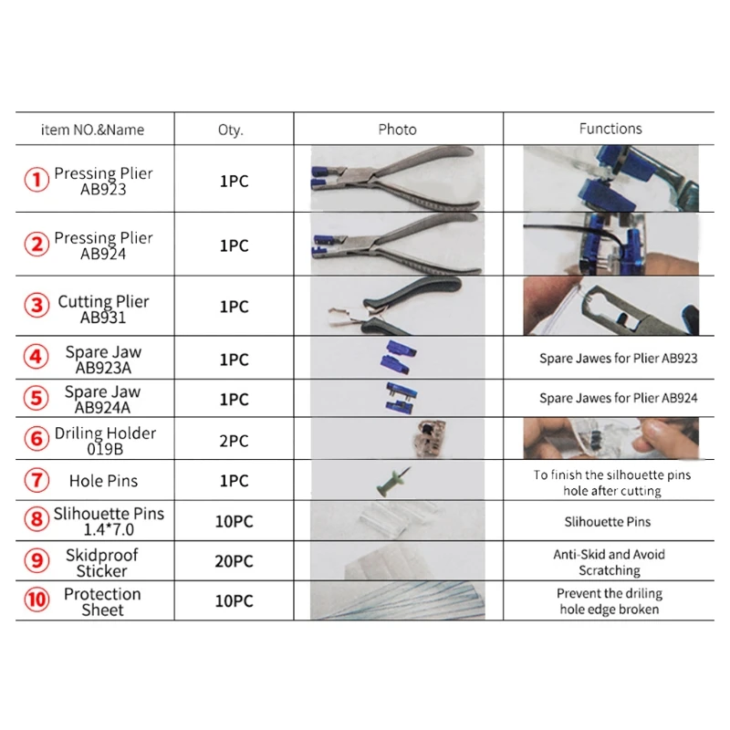 

Professional Eyeglasses Plier Set Rimless Disassembly Glasses Frame Optical Tool X7YA