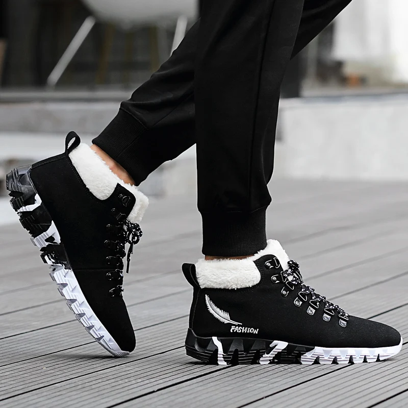 Мужские Зимние Замшевые ботильоны VESONAL 2019 мужские водонепроницаемые ботинки с