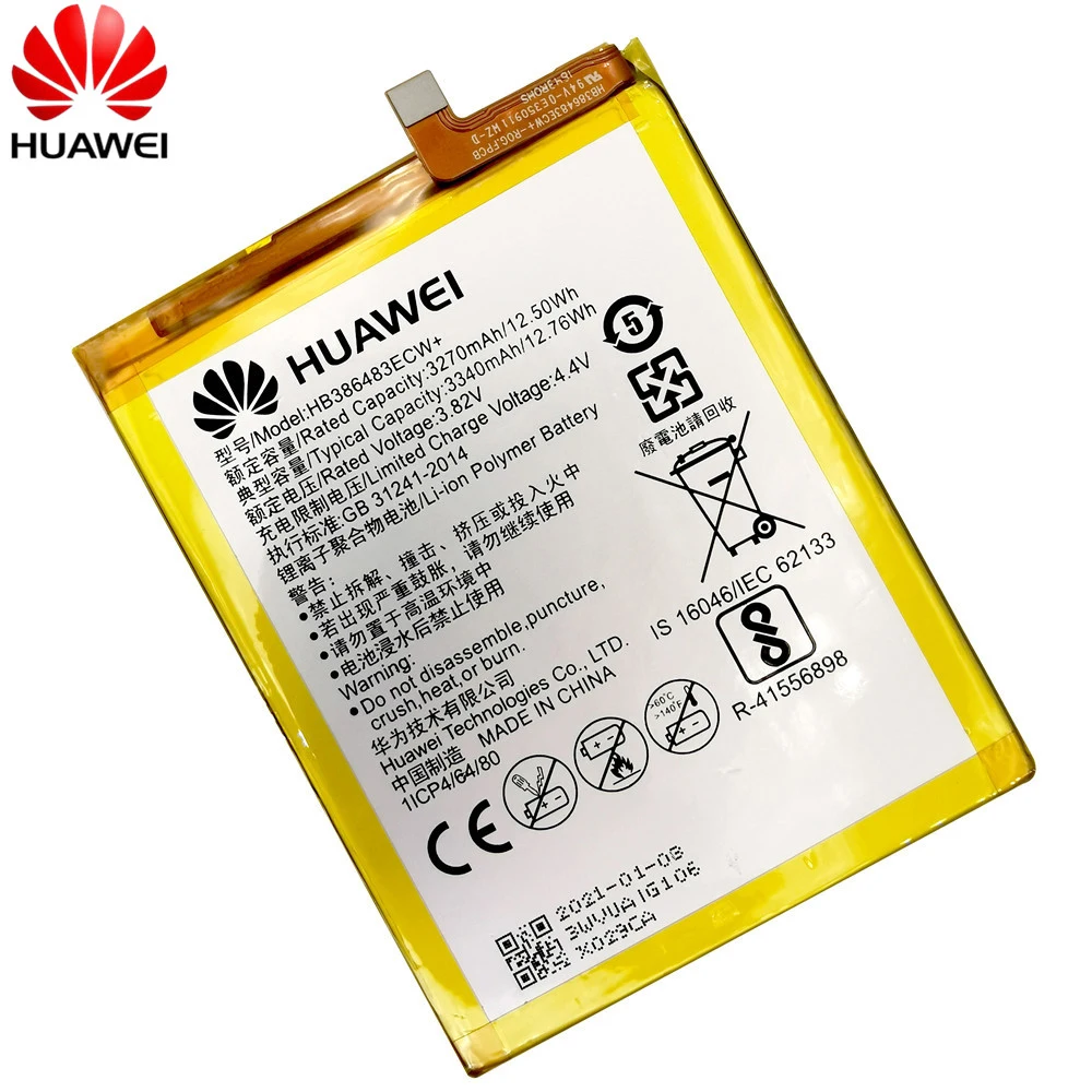 Bater&iacute;a Original Huawei HB386483ECW + 3340mAh para Huawei Maimang 5 / Honor 6X G9 plus, bater&iacute;as de repuesto de MLA-AL00 MLA-AL10-3