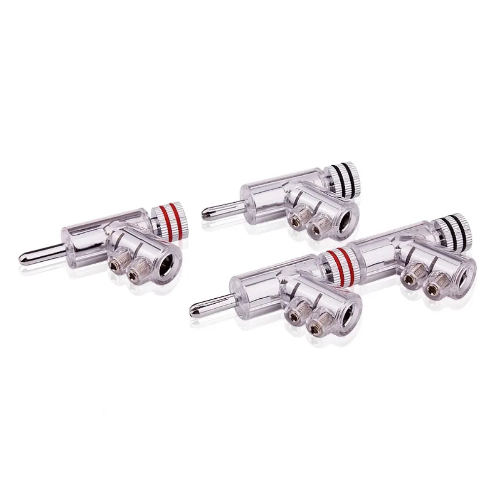 

Rhodium Banana Plug Connector Pure Copper Self-Locking Speaker Terminal Audio Amplifier Gun Type Hifi Banana Socket Adapter