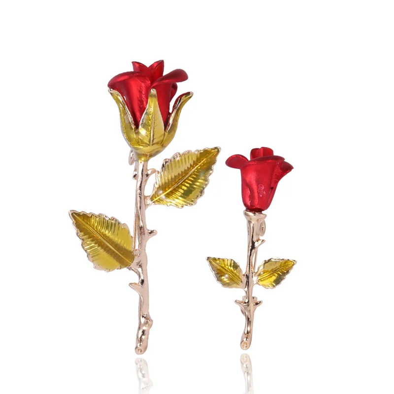 Высококачественная брошь в виде красной розы с булавкой для одежды|Броши| |