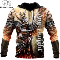 angel knight templar 3d all over printed men hoodie armor style unisex deluxe hoodies zip pullover casual jacket tracksuit kj387