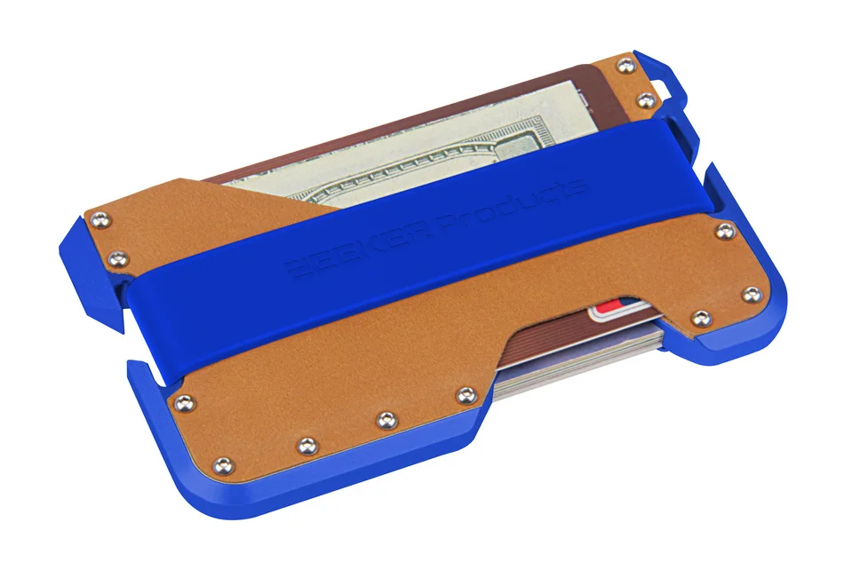 as picture ZEEKER новые алюминиевые Rfid карты и Id Держатели маленькие мужские кошельки чехол Модный кожаный кошелек - Цвет: as picture