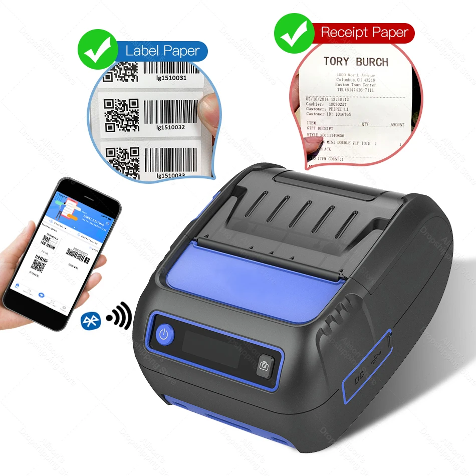Мини Термальность Беспроводной телефон чековый Label 2 в 1 принтер Портативный Bluetooth
