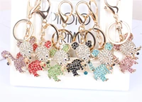 mixed color rat key chain keyring rhinestone crystal pendant charm for handbag purse bag carkey gift