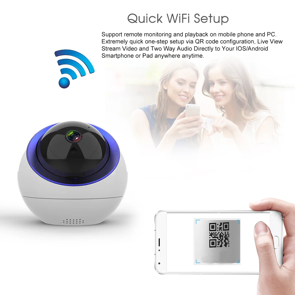Новое поступление, облачная купольная IP камера 1080 P, беспроводная WiFi камера безопасности, камера видеонаблюдения, мини камера с автоматическим отслеживанием