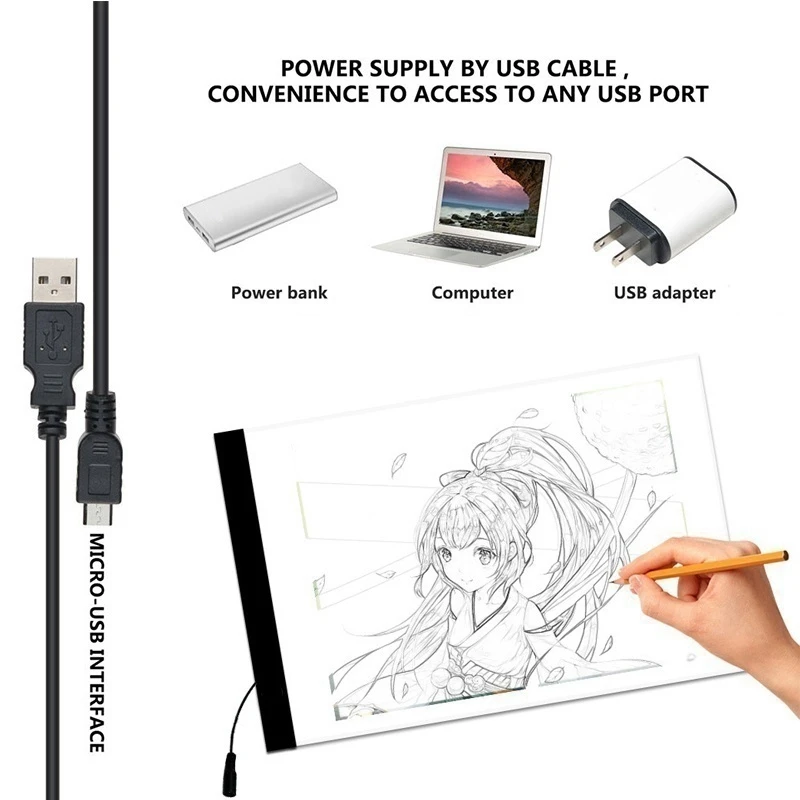 creative toy a4 size 3 level dimmable copy board led light box a4 drawing tablet led diamond painting light pad board for art free global shipping