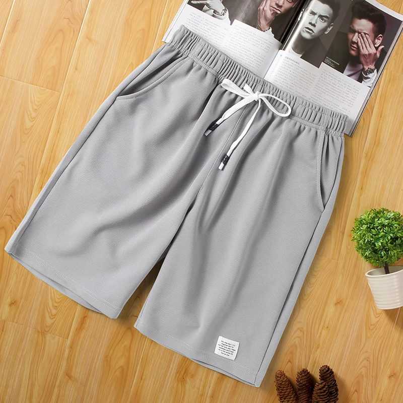 Mens Shorts Casual 2021 Summer Beach Sport Joggers Plain Half Trousers Solid Color Knee Length Pants Male Breathable Cool | Мужская