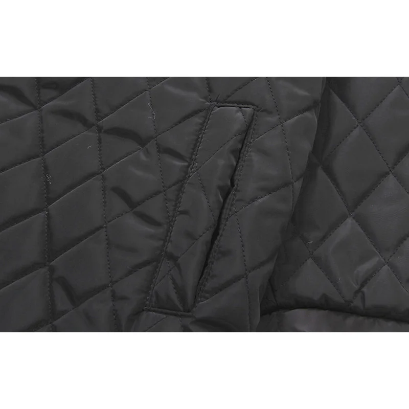 

Plus Size Cotton Women's Fat mm Loose Was Thin In The Long Section Simple Rhombus Plaid Hooded Jacket Plus Cotton Thick Winter