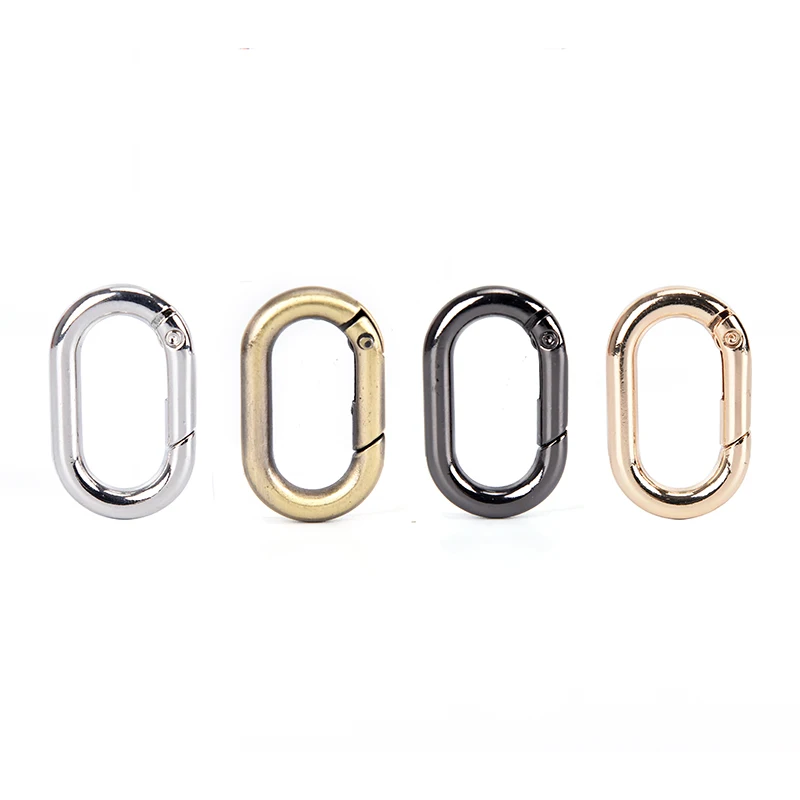 

5pcs Zinc Alloy Handbag Buckle Plated Gate Spring Oval Ring Carabiner Purses Snap Hooks Carabiners Bag Accessories Buckles Clips