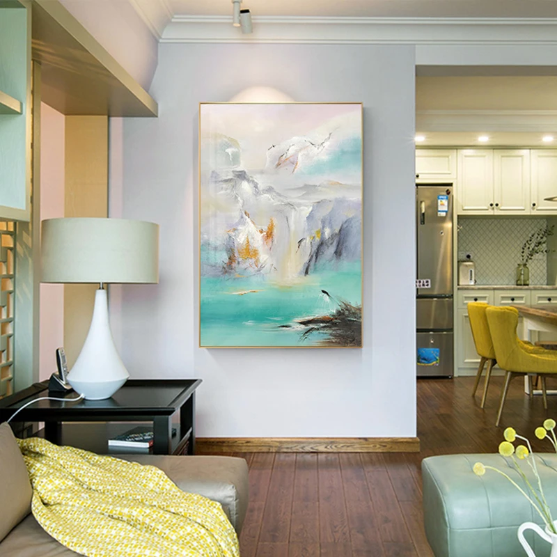 Абстрактная картина водопад пустыня на холсте скандинавский Маунтин плакаты