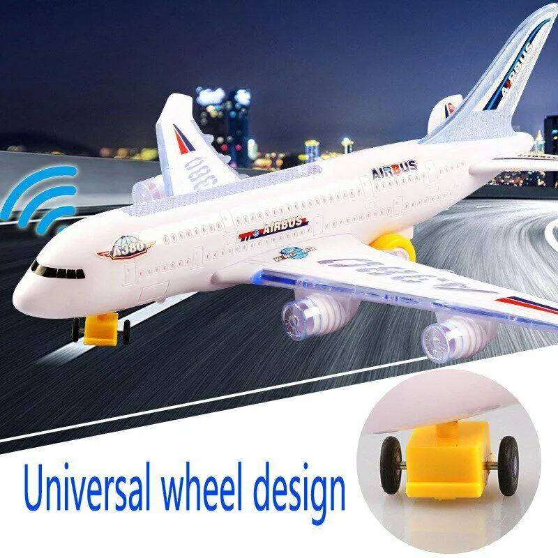 DIY игрушки самолет сборки Аэробус, самолет мини Музыка осветительные игрушки электрические самолеты автопилот вспышка звук воздушные поделки игрушка для детей
