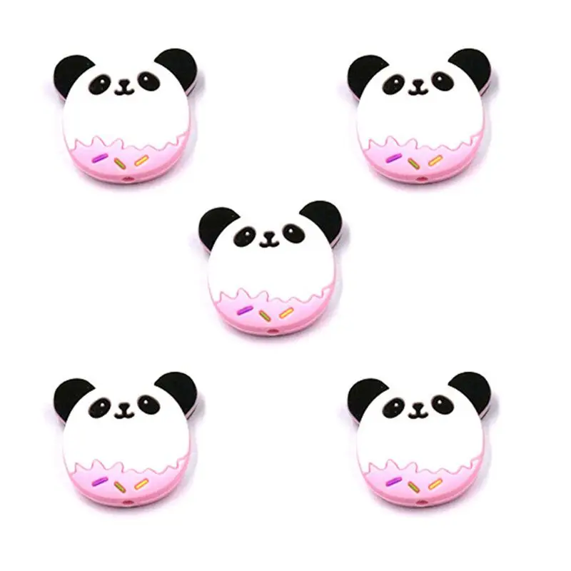 64-Pink 5 шт., новинка, силиконовые бусины в форме динозавра, детский прорезыватель, бисер, сделай сам, пустышка, цепочка, ювелирные аксессуары, DXAD - Цвет: 64-Pink