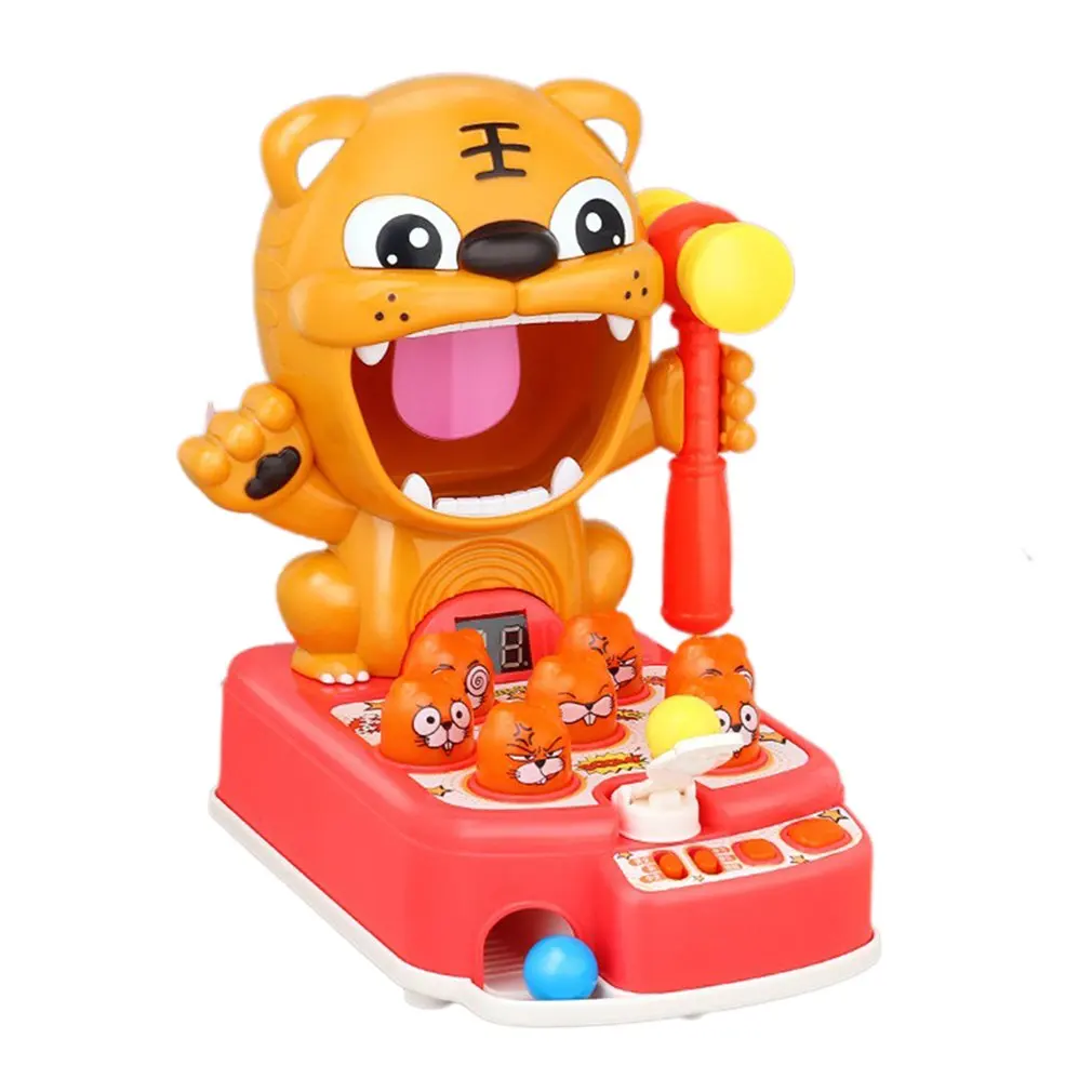 

Пластиковая детская обучающая машина, перкуссионная игрушка в виде животного, Тигр с молотком, звукосветильник, электрическая игра для ран...