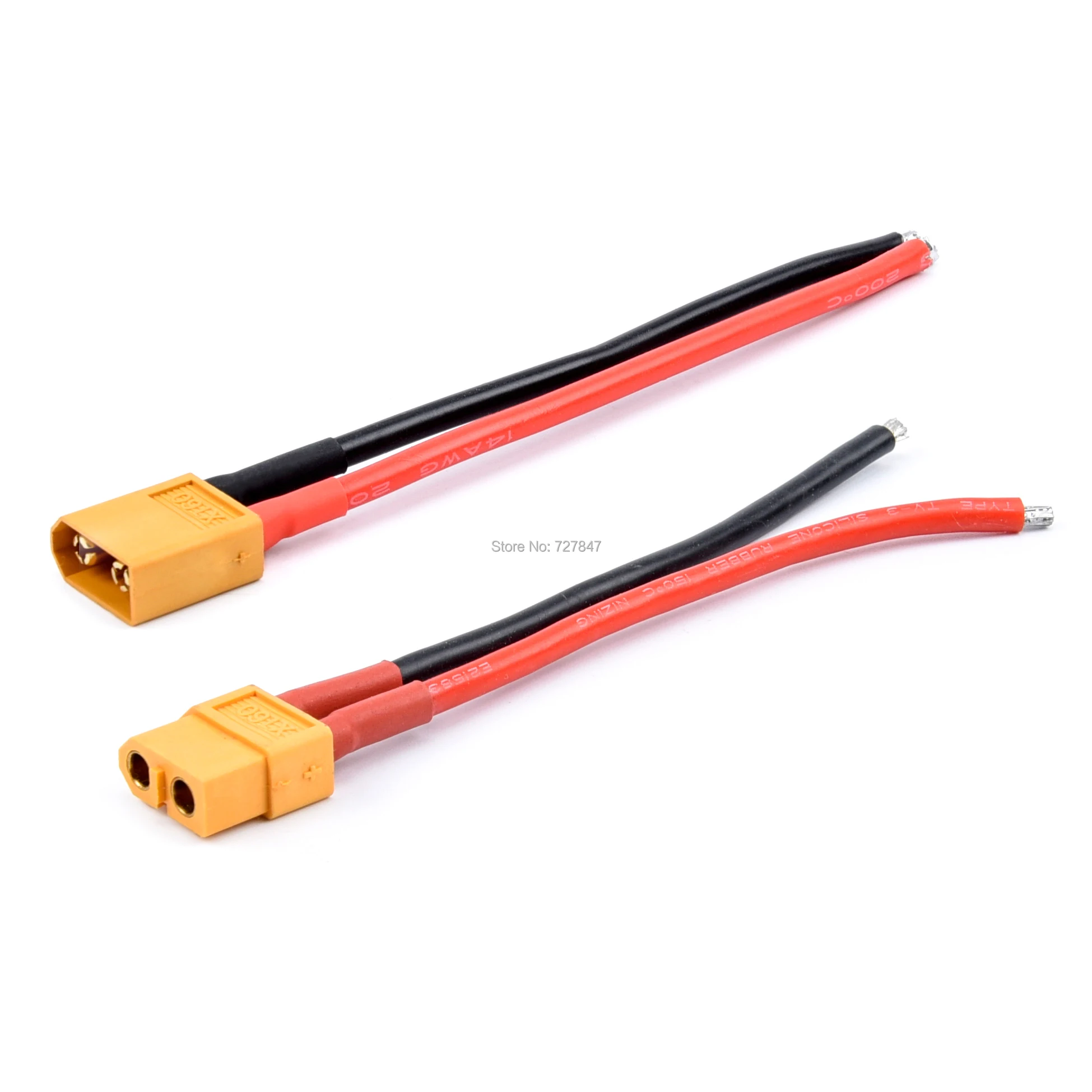 

XT60 Battery Male Female Connector Plug with Silicon 14 AWG Wire for 7.4v 11.1v 14.8v 22.2v battery