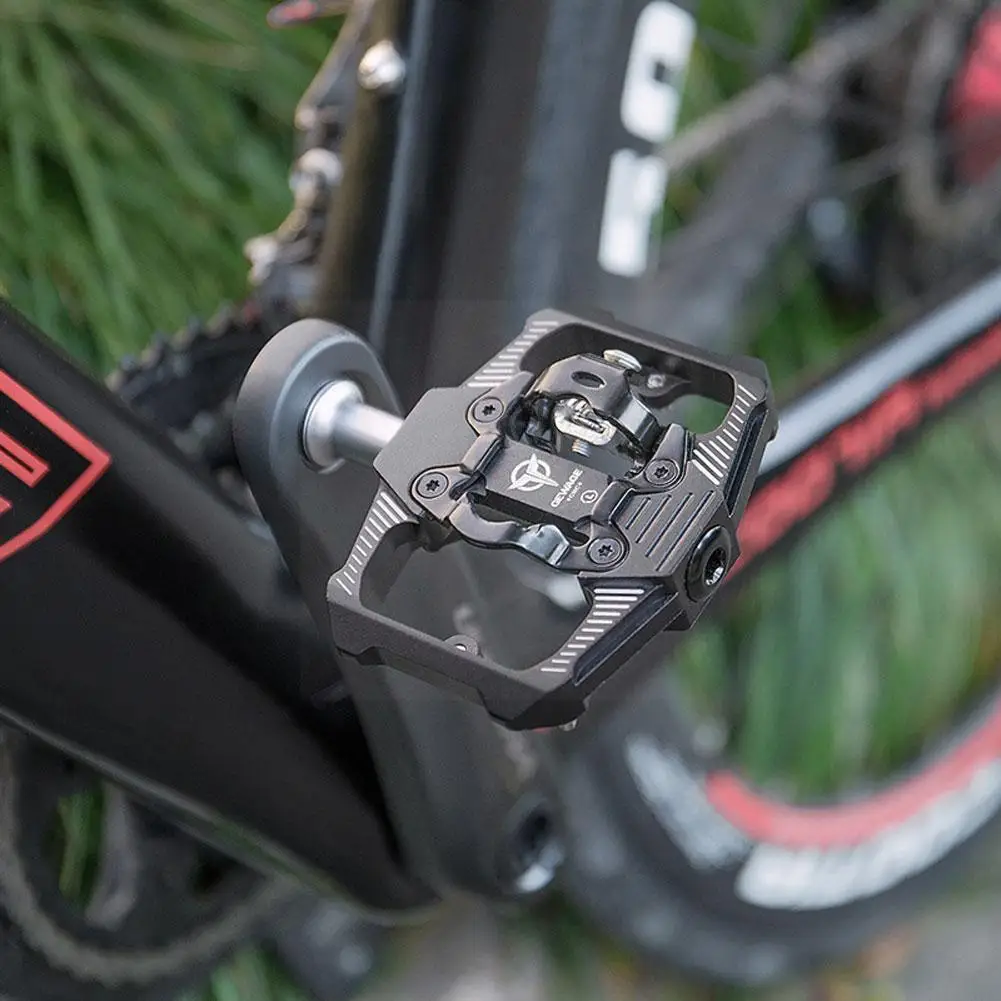 

Gewage Bicycle Lock Pedal 2 In 1 With Free Cleat For Spd System Mtb Road Aluminum Alloy Anti-slip Bike Accessories O3b6