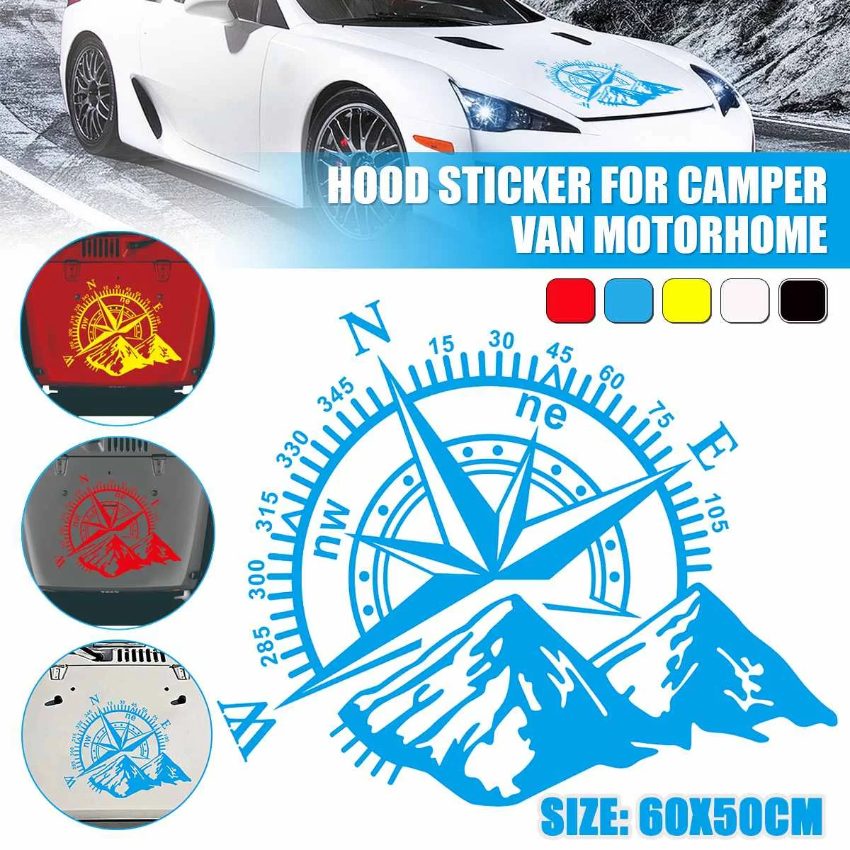 Наклейка на крышку капота автомобиля 60x50 см|Наклейки автомобиль| |