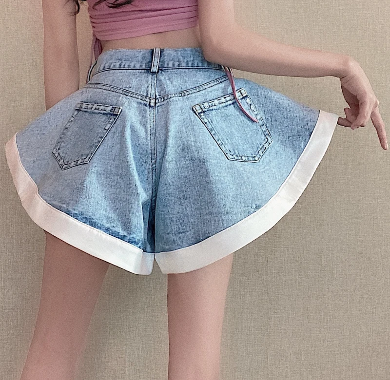 

New Summer Sexy Women Shorts Bud Wide Leg Shorts Female Loose High Waist Irregular Shorts Skirts Mujer