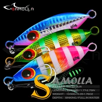 2021 metal jig fishing lure hard isca artificial bionics bait weight10 60g slow sea boat sinking lures for whopper pike fish
