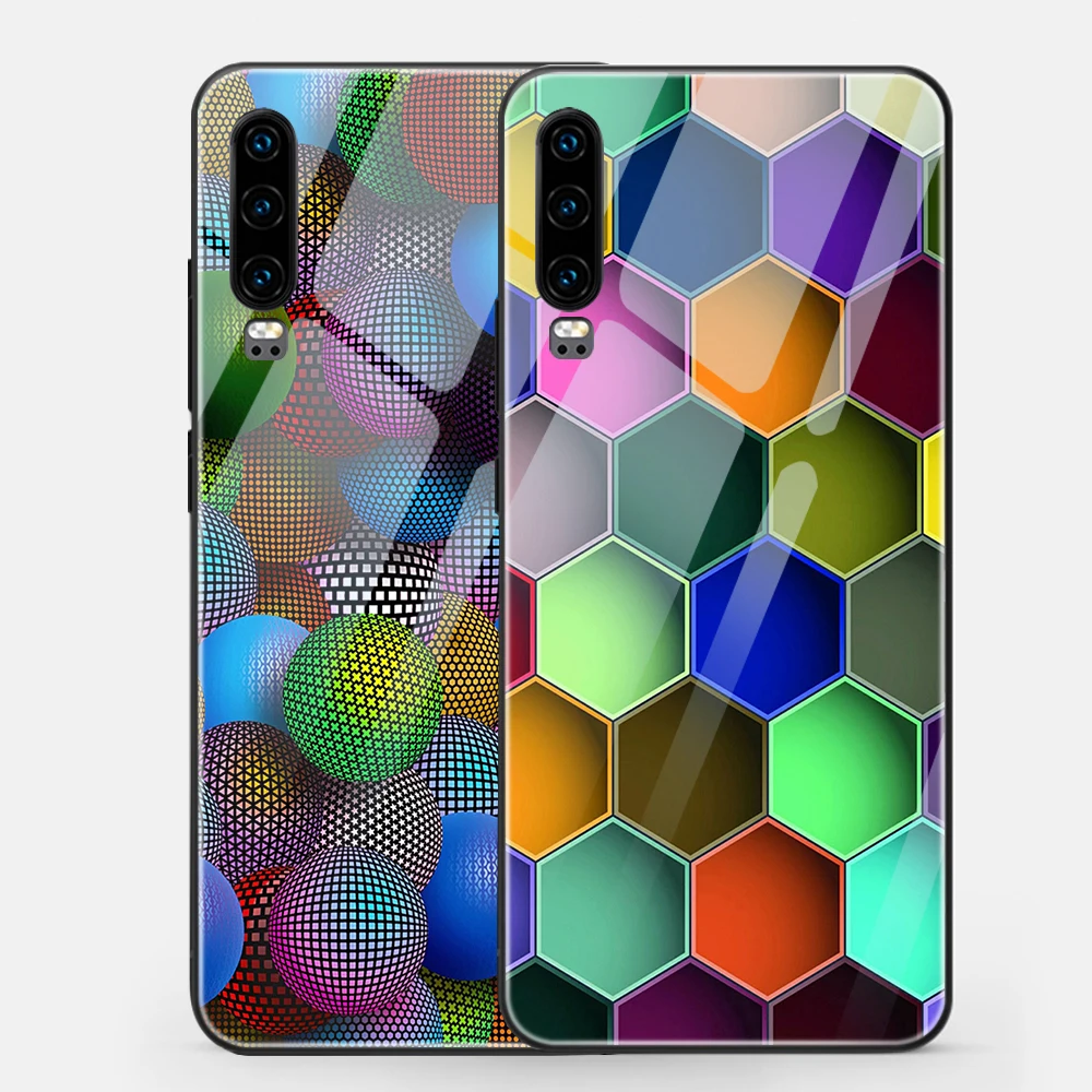 

Luxury Colorful Case For Huawei P30 P20 P40 Lite Pro Mate 40 30 20 Honor 30 20 10 Pro Lite 9X P Smart 2019 Tempered Glass Fundas
