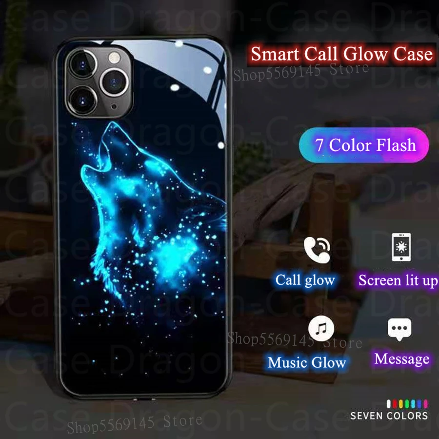 Чехол-накладка для iPhone 12 Pro Max 10 XS 11 7 8 6 6S Plus X XR с подсветкой звонков | Мобильные