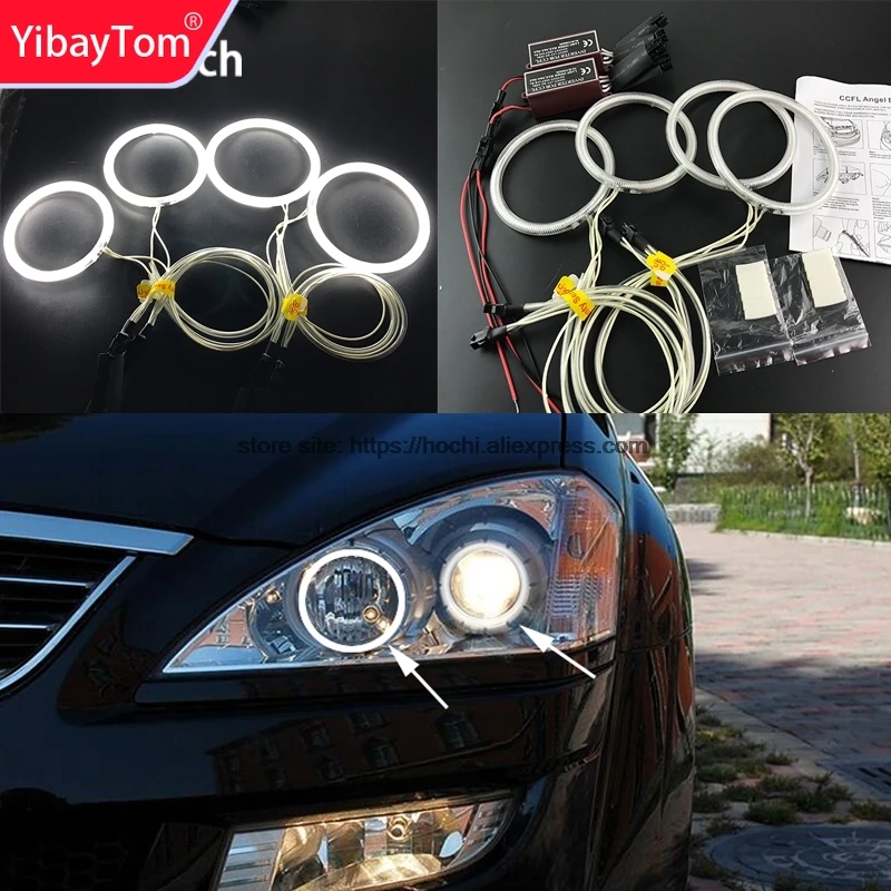 

YibayTom отличное с холодным катодом (CCFL) Ангельские глазки комплект ультра яркий лампы подсветки для SsangYong Kyron 2007 2008 2009 2010