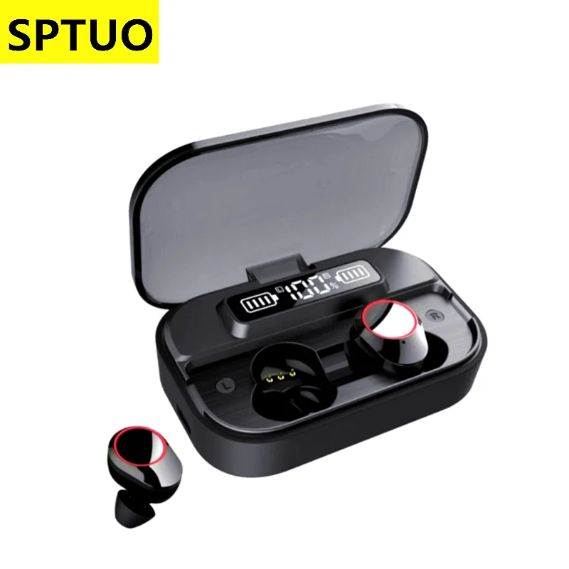 

TWS Bluetooth Earphone Wireless Earphones Cinematic surround Stereo Earbuds Headsets 2000mah Charging Box Earphones