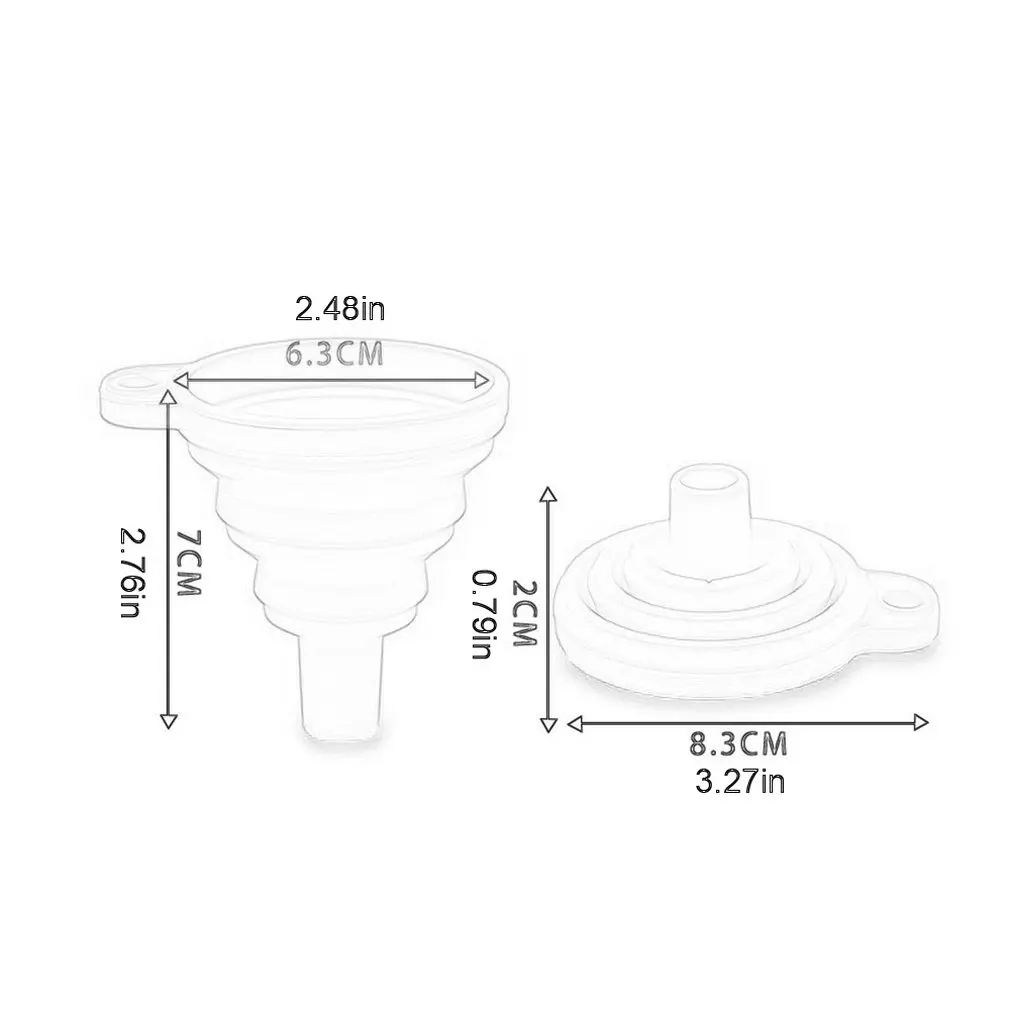 

Portable Collapsible Silicone Safe Funnel Creative Household Items Candy Long Neck Funnel Silicone Folding Funnel