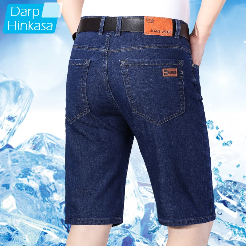

2021 Summer Men Classic Blue Denim Shorts Men Slim Fit Straight Jeans Fashion Business Black Men Stretch Casual Men Denim Shorts