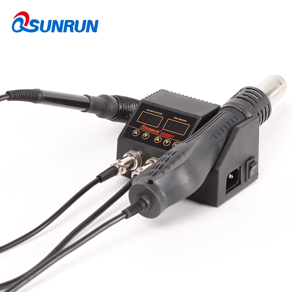 8858D + / Plus обновленная версия 8858 2 в 1 паяльная станция с цифровым дисплеем SMD