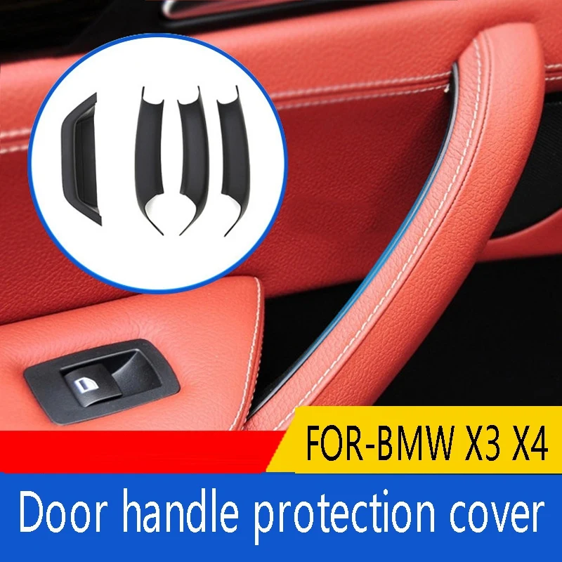 

4PCS Car Styling Interior Door Panel Handle Inner Pull Protective Cover Trim for-BMW X3X4 F25/F26