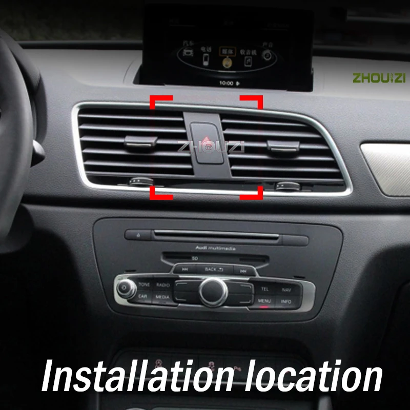 car mobile phone holder air vent outlet clip stand gps gravity navigation bracket for audi q3 8ug 8ub 2013 2018 car accessories free global shipping